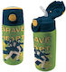 Graffiti Kids Stainless Steel Water Bottle with Straw Green 500ml