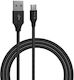 Devia Gracious Geflochtenes USB 2.0 Kabel USB Typ-C männlich - USB-A Schwarz 2m DVCB-351150