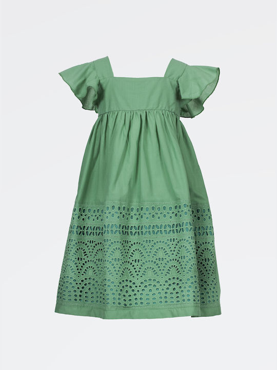 M&B Kid's Fashion Παιδικό Φόρεμα Κοντομάνικο Πράσινο