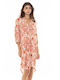 Pink Label Γυναικείο Φόρεμα Παραλίας Πορτοκαλί