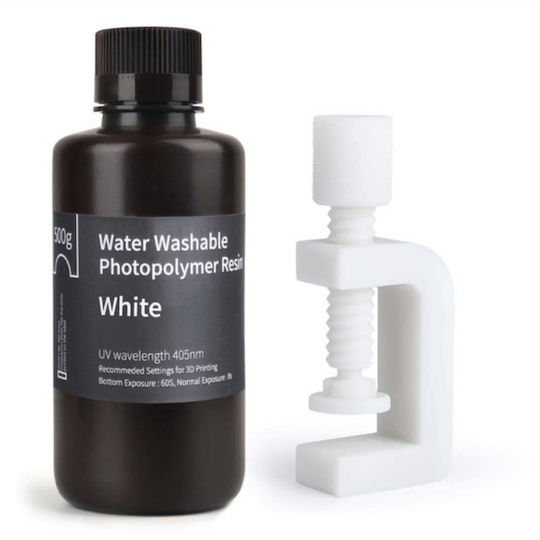 Elegoo Water Washable Универсален Смола за 3D Принтер Бял 0.5кг (DLQ05070)