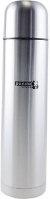 Panda Flasche Thermosflasche Rostfreier Stahl Silber 750ml mit Kappenbecher