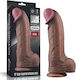 Lovetoy 13'' Dual Layered Silicone Cock XXL Ρεαλιστικό Dildo με Όρχεις και Βεντούζα Καφέ 33cm