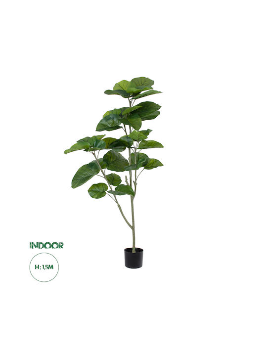 GloboStar Künstliche Pflanze im Topf Artificial Garden FICUS RELIGIOSA TREE Grün 1Stück