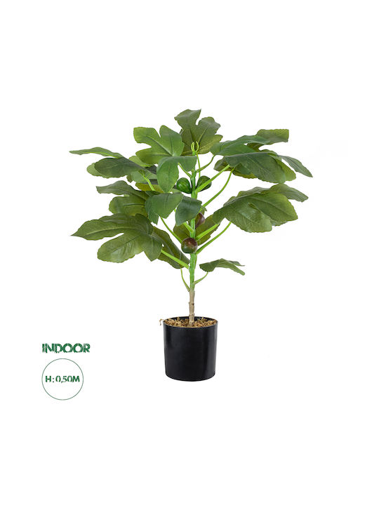 GloboStar Artificial Plant in Small Pot Artificial Garden FIG TREE Beige 1pcs