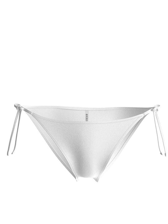 Guess Bikini Slip με Κορδονάκια Λευκό