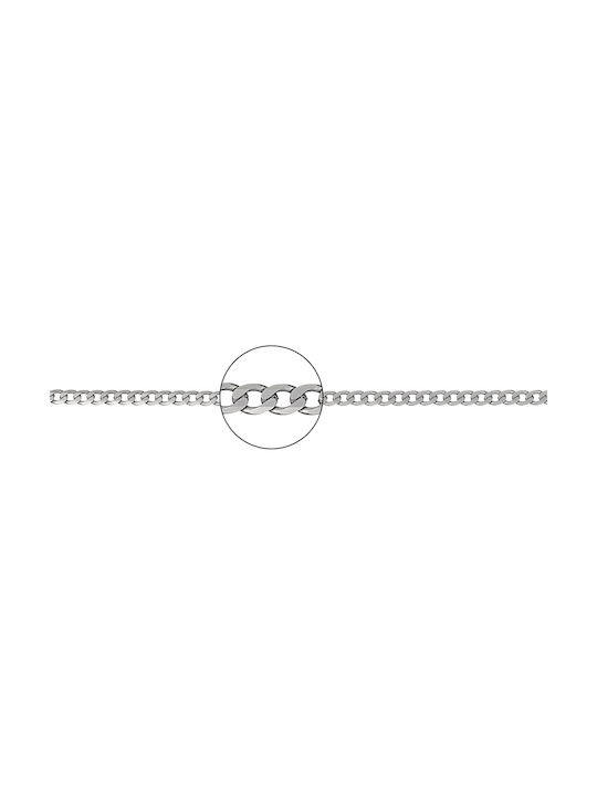 Chain Gourmet n2 White gold, 50cm