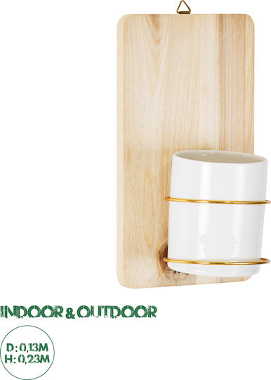 GloboStar Ikaria Suspendat Ghiveci Ceramică Bej 13x13x23εκ.