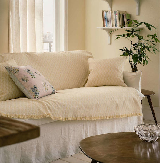 Gofis Home Fianna 328 Sofa Throw Knitted 180x250cm 04 Pollen Yellow