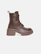 InShoes Women's Combat Boots Brown