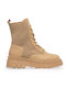 InShoes Women's Combat Boots Beige