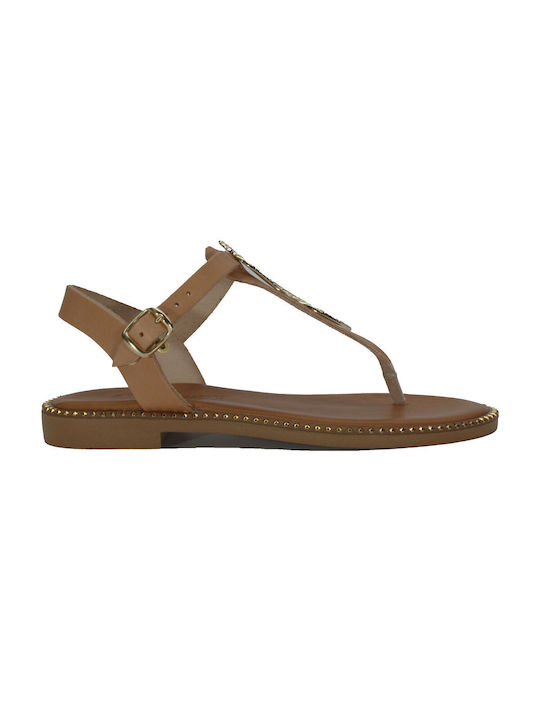 Women's anatomic leather sandal in natural color