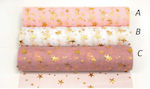 Tulle roll white with gold stars 28cm x 9,50meters 0527276B