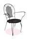 Wrought Iron Chair Metallic Black 64x58x88cm
