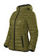 Kurz Damen Puffer Jacke für Winter Khaki