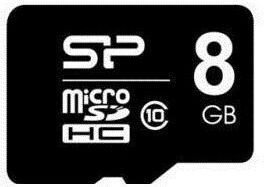 Silicon Power microSDHC 8GB Klasse 10 Hohe Geschwindigkeit mit Adapter