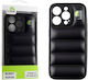 Lime Bumpy Puffer Back Cover Σιλικόνης με Λουράκι Μαύρο (iPhone 13 Pro Max)