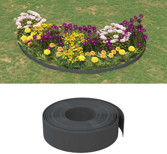 vidaXL Plastic Garden Border in Gray Color 15cm x 10.0m