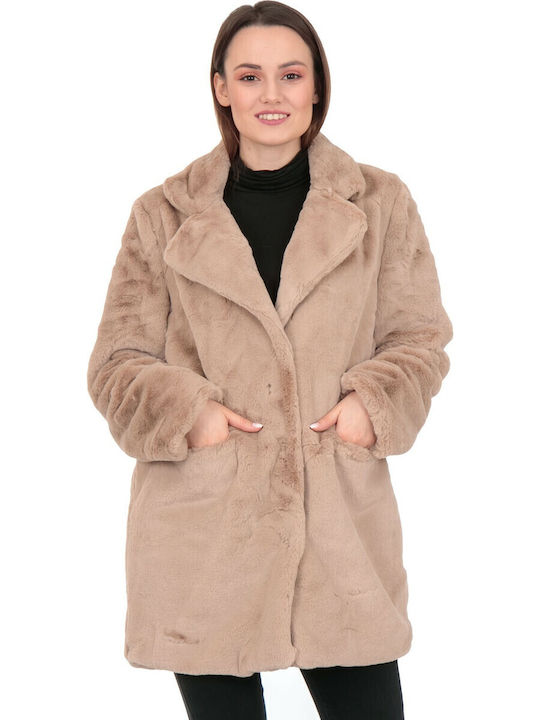 Silia D Women's Long Fur Beige