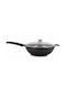Cheffinger Wok από Αλουμίνιο Με Καπάκι με Αντικολλητική Επίστρωση 32cm