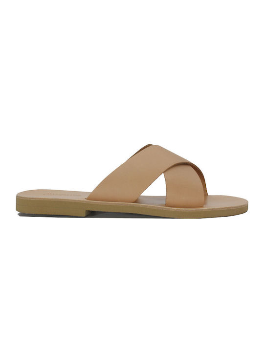 Men's leather sandal in natural color