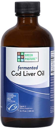 Green Pasture Fermented Cod Liver Oil Liquid Ulei de ficat de cod 180ml Unflavoured