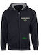 Fleece Kinder-Sweatshirt Strickjacke mit Kapuze und Taschen Schwarz