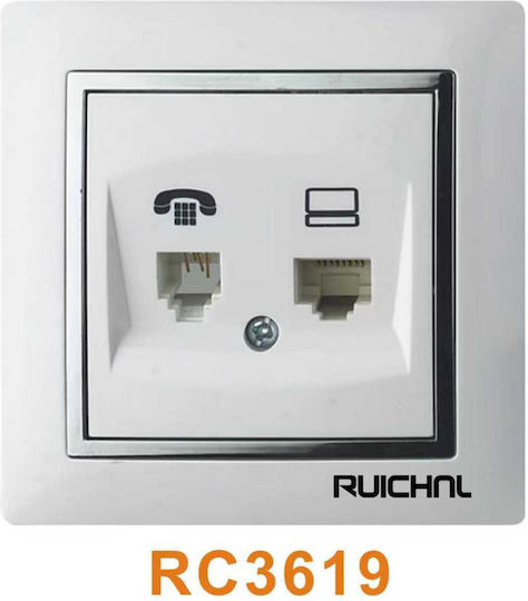 Double Network Socket RJ45/RJ11 White 068172