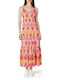 Only Summer Maxi Dress with Ruffle Pink