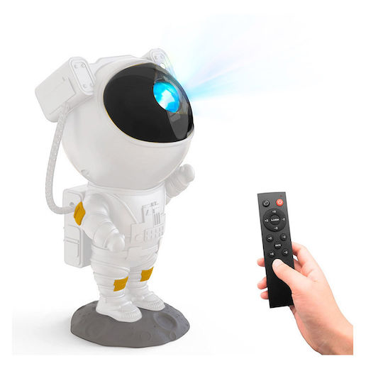 Media Wave Led Kids Projector Lamp with Star Projection with Color Changes White 12x12x21εκ.