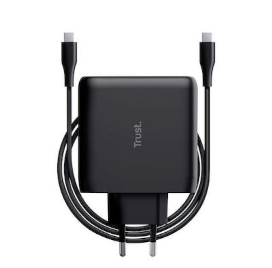Trust Încărcător cu Port USB-C și Cablu USB-C 100W Quick Charge 3.0 Negruς (Maxo)