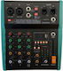 ZZiPP ZZMXBTR4 Analoger Mischpult 4 Kanäle mit Phantom Power & 2 XLR-Eingänge & Bluetooth