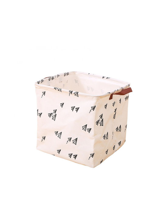 ecarla Children's Storage Basket made of Fabric Beige 31x31x31cm 1pcs
