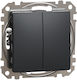 Schneider Electric Sedna Recessed Wall Switch Lighting Two-Way without Frame Anthracite