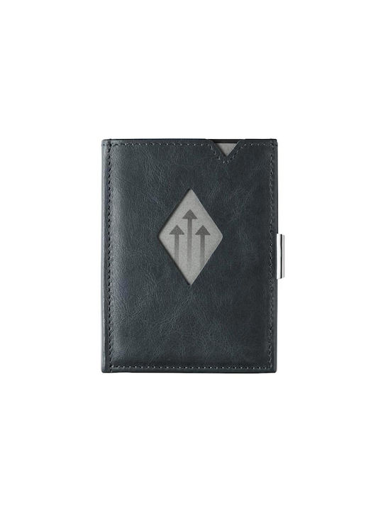 Exentri Men's Leather Card Wallet with RFID Blue
