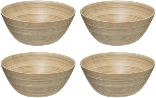 Atmosphera Wooden Salad Bowl Brown 17x17cm 4pcs
