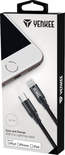 Yenkee USB-C to Lightning Cable Μαύρο 1m (YCU 631 BK)