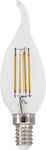 Diolamp LED Lampen für Fassung E14 und Form C35 Warmes Weiß 680lm Dimmbar 1Stück