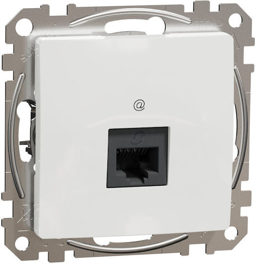 Schneider Electric Sedna Μονός Μηχανισμός Πρίζας Δικτύου RJ45 Τύπου Cat6 σε Λευκό Χρώμα SDD111461