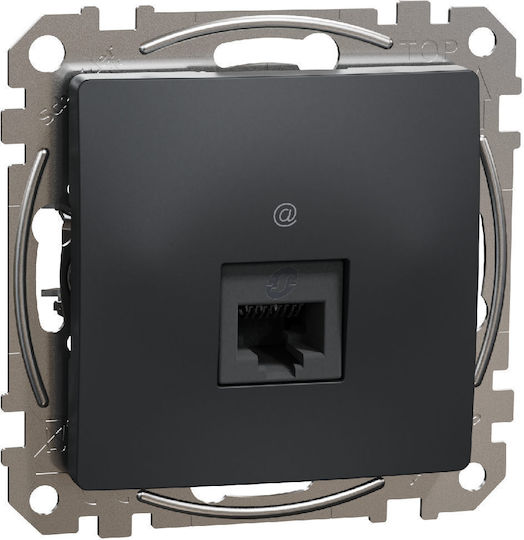 Schneider Electric Sedna Single Mecanism de priză de rețea RJ45 De tip Cat6 în culoarea Gri SDD114461