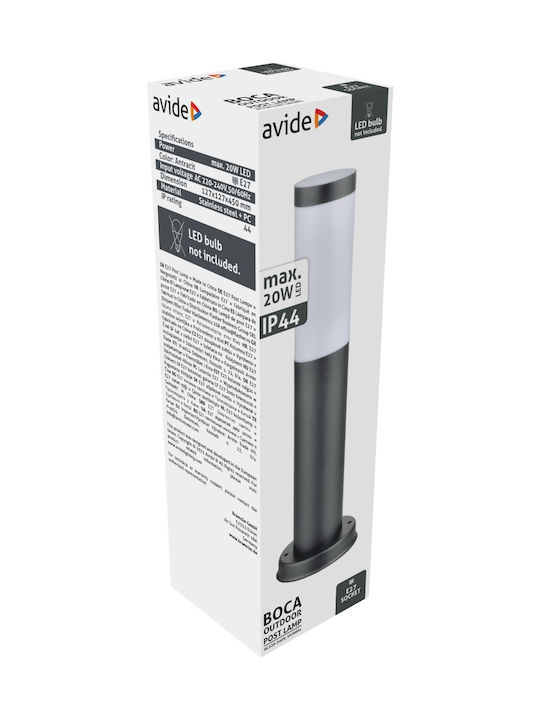 Avide AOLPE27-BOC-AN Lampa de podea Post mic pentru exterior IP44 pentru soclu E27 Gri