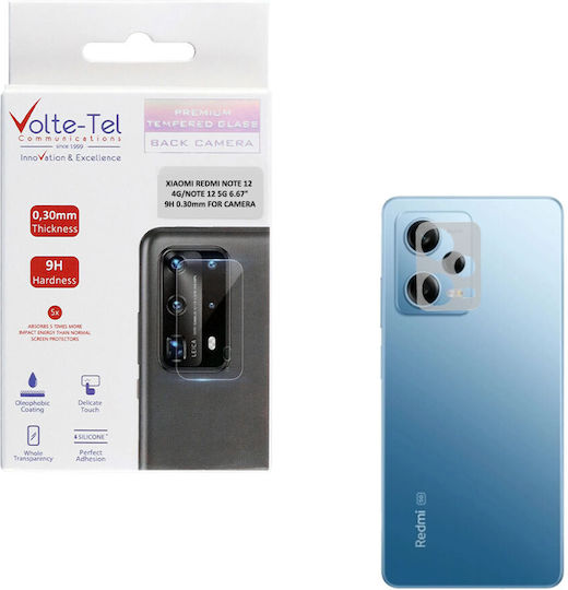 Volte-Tel 9H 0.30mm Προστασία Κάμερας Tempered Glass Μαύρο για το Redmi Note 12 / Poco X5
