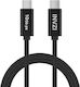 INVZI Braided USB 3.2 Video Cable USB-C male - USB-C 100W PD Μαύρο 2m
