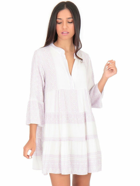 Silia D Sommer Mini Damenkleid Weiß