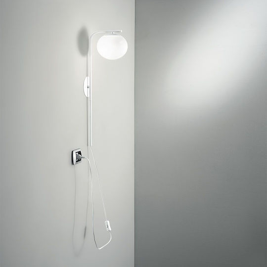 Fan Europe Modern Lamp Wall Socket with Socket E14 and Switch White 65.5x15cm
