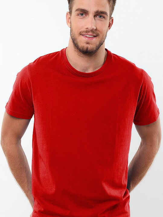 Cotton Point CP1100 T-shirt Bărbătesc cu Mânecă Scurtă Roșu