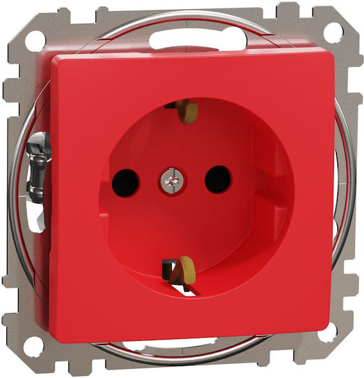 Schneider Electric Sedna Design Single Walled Power Socket Red