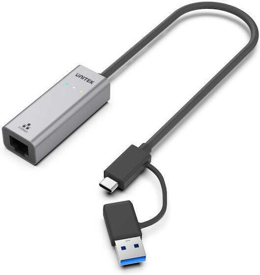 Unitek U1313C Αντάπτορας Δικτύου USB-C με Ενσύρματη Σύνδεση Ethernet