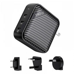INVZI GanHub EU/UK/AU/US Αντάπτορας 140W INVZI GanHub EU/UK/AU/US Αντάπτορας 140W
