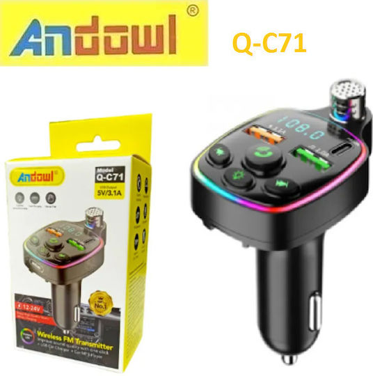 Andowl FM Transmitter Αυτοκινήτου Qc71 mit Bluetooth / USB / MicroSD